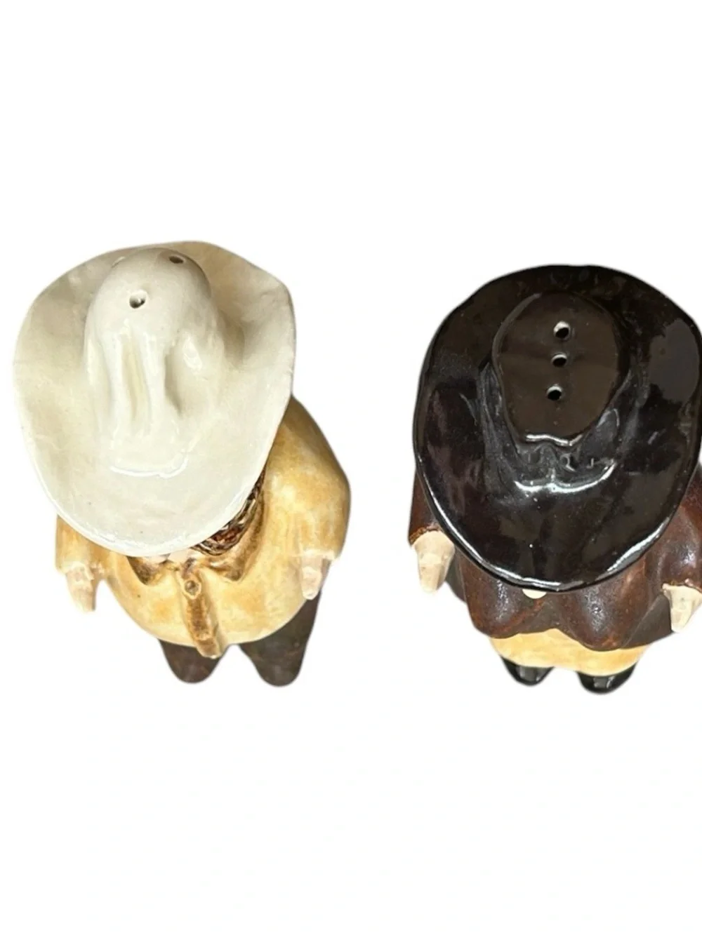 Vintage Pottery Salt & Pepper “Sheriff Law Man & Lady Friend”
